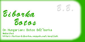 biborka botos business card